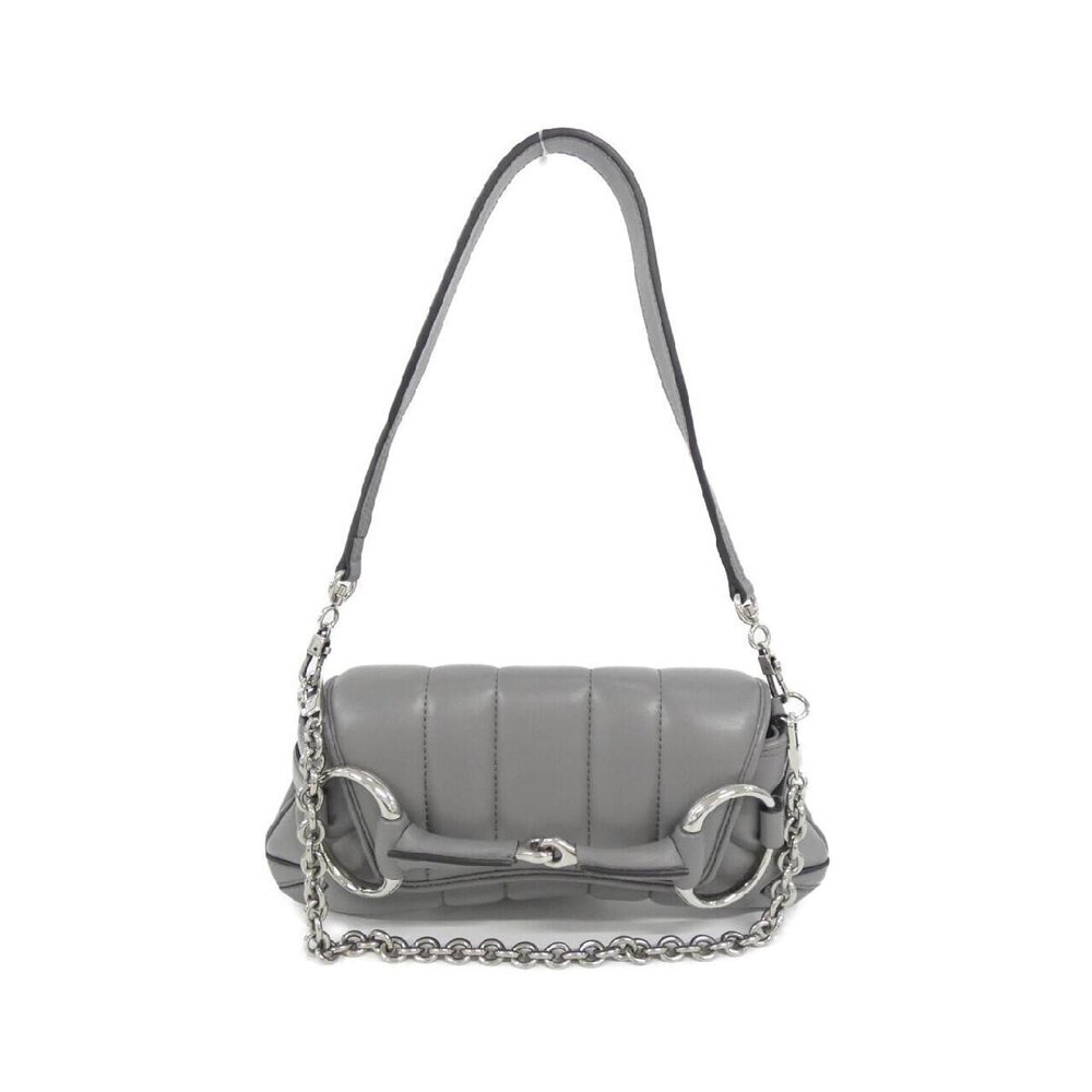 Gucci Horsebit Chain Leather Bag Gray matelasse quilting silver horsebit - Picture 1 of 8